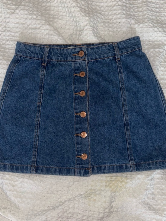 Forever 21 Dresses & Skirts - Forever 21 Dark Blue Button-Front Denim Mini Skirt